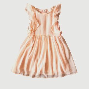 OshKosh Girls Ruffle Chiffron Trimmed Peach Dress
